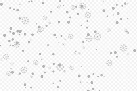 Falling snow overlay on transparent background. Winter snowflakes Stock Illustration