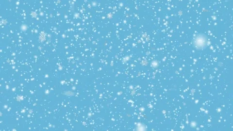 Falling Snow Particles Animation – Dense Snow on Blue Sky Background Video stock 325274835