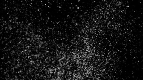 Falling snow particles isolated on black background Video stock 125752394