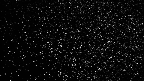Falling snow particles isolated on black background Stock Footage 125757028