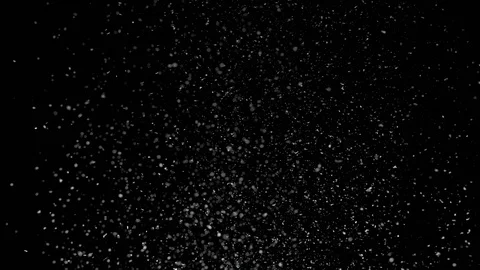 Falling snow particles isolated on black background Stock Footage 125758570