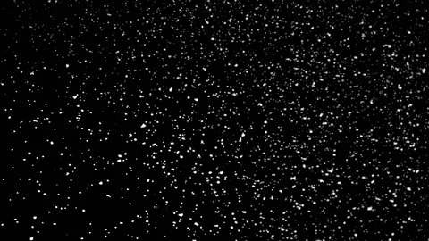Falling snow particles isolated on black background Stock Footage 125759718