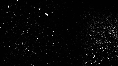 Falling snow particles isolated on black background Stock Footage 125761121