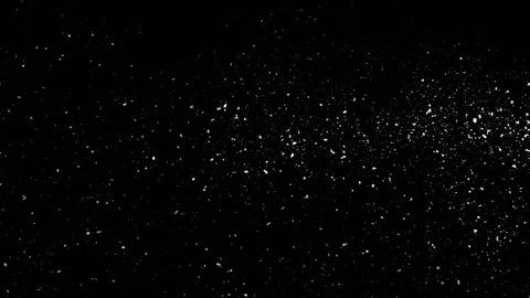 Falling snow particles isolated on black background Stock Footage 125761537