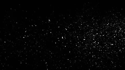Falling snow particles isolated on black background Stock Footage 125763714