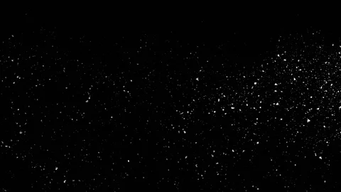Falling snow particles isolated on black background Stock Footage 125764507