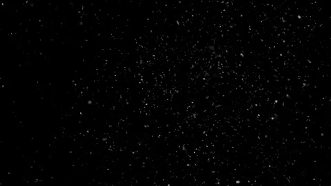 Falling snow particles isolated on black background Stock Footage 125766052