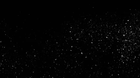 Falling snow particles isolated on black background Stock Footage 125766736