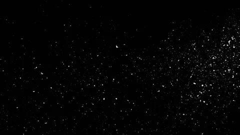 Falling snow particles isolated on black background Stock Footage 125768306