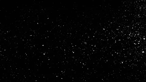 Falling snow particles isolated on black background Stock Footage 125769243
