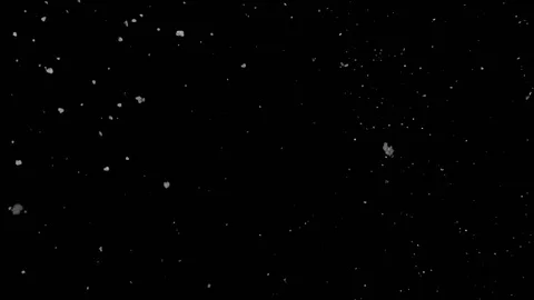 Falling snow particles isolated on black background Stock Footage 125769662