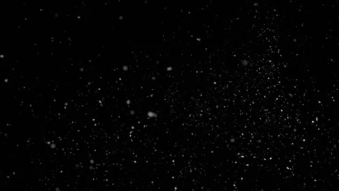 Falling snow particles isolated on black background Stock Footage 125770584