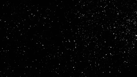 Falling snow particles isolated on black background Stock Footage 125770627