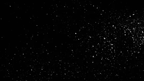 Falling snow particles isolated on black background Stock Footage 125770964