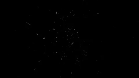 Falling snow particles isolated on black background Stock Footage 125774363