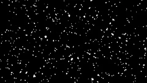Falling snow particles isolated on black background Stock Footage 344330952