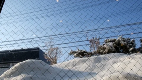 Falling snow, perspective from home window 動画素材 88725939