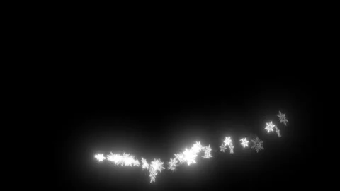 Falling snow stardust particles animation isolated on black background Stock Footage 345111594