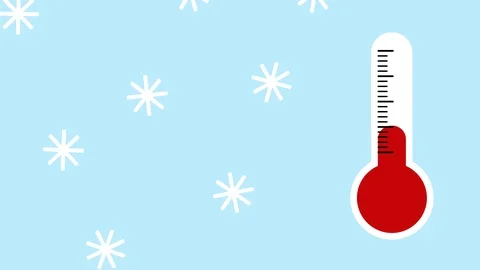 Falling Snow with Thermometer and Transparent Background Vidéo 88934420