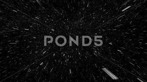 Falling snow towards, matte, wide angle, loop Stock Photos