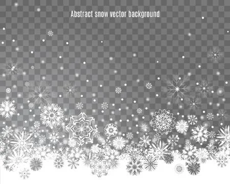 Falling snow on a transparent background. Abstract snow background for your M Stock Illustration