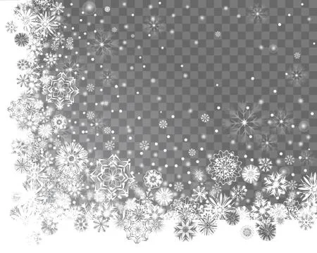 Falling snow on a transparent background. Abstract snow background for your M Stockillustratie
