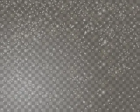Falling snow on a transparent background. Abstract snow background for your M Stockillustratie