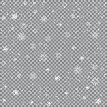 Falling snow transparent background Stock Illustration