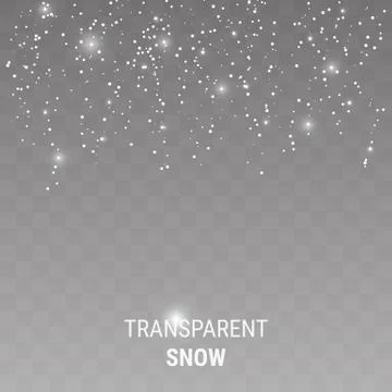 Falling snow on a transparent background Stock Illustration