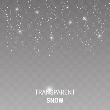 Falling snow on a transparent background Stock Illustration