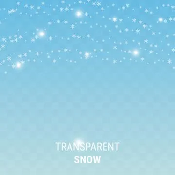 Falling snow on a transparent background Stock Illustration