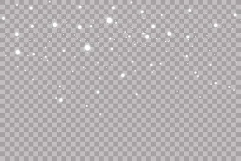 Falling snow on a transparent background. Stock Illustration