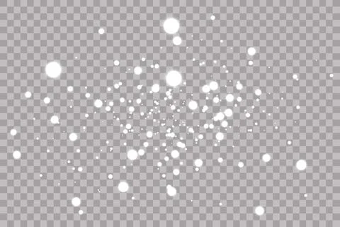 Falling snow on a transparent background. Stock Illustration