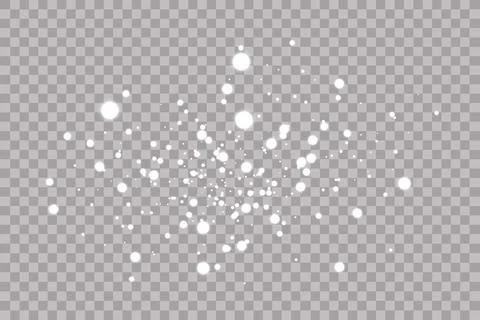 Falling snow on a transparent background. Stock Illustration