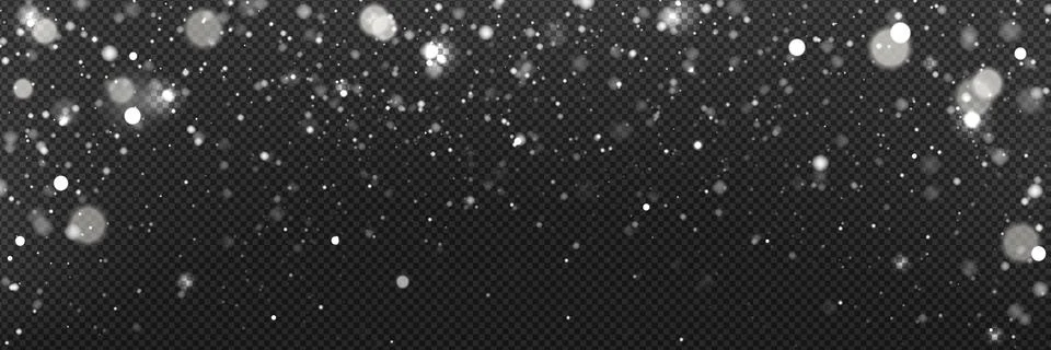 Falling snow on transparent background Stock Illustration
