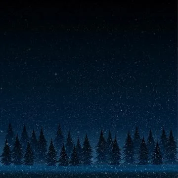 Falling snow vector. Christmas tree. Star. Stock Illustration