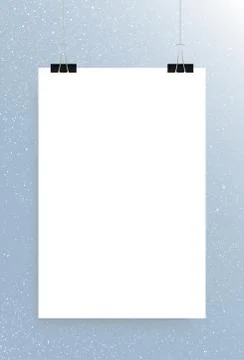 Falling snow vector. Mockup. White sheet. Stock Illustration