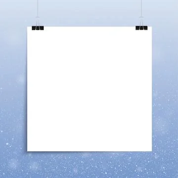 Falling snow vector. Mockup. White sheet. Stock Illustration
