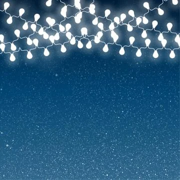 Falling snow vector. Winter snowfall. Garland Stock Illustration