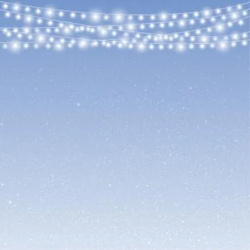 Falling snow vector. Winter snowfall. Garland Stock Illustration