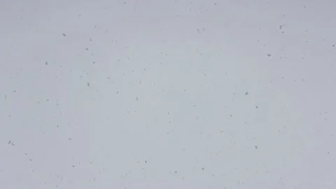Falling snowflake against the gray sky. Flakes of snow flying against the gray Stock Footage 168983403
