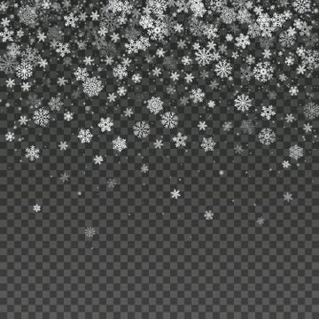 Falling snowflake isolated vector winter decoration wallpaper. Magic christmas Stock Illustration