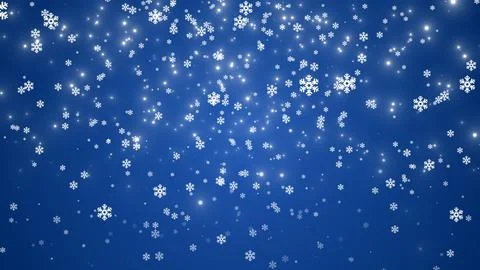 Falling Snowflake Particles in Winter Background Illustrazione stock