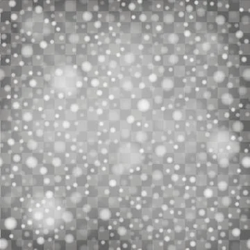 Falling snowflake on transparent background. Winter background. Vector. Stock Illustration