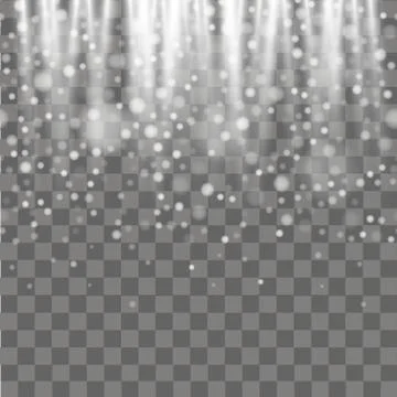 Falling snowflake on transparent background. Winter background. Vector. Stock Illustration