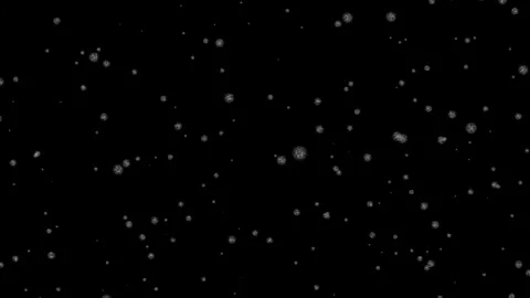Falling snowflakes in the air on black background, winter snowfall texture. 4 Stock Footage 321551640