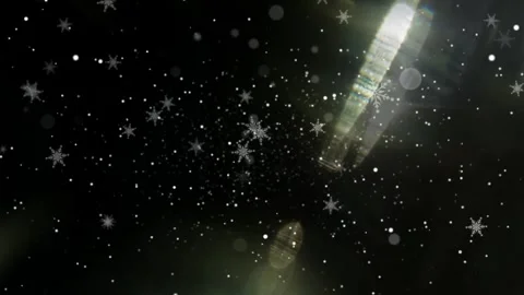 Falling snowflakes and light streaks motion graphics background with creating Video stock 343842157