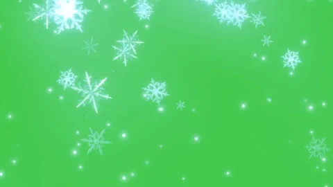 Falling Snowflakes and Snow Particles Green Screen Video Overlay Stock Footage 344674758