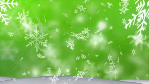 Falling Snowflakes Animation on Green Screen Background Stock Footage 336703850