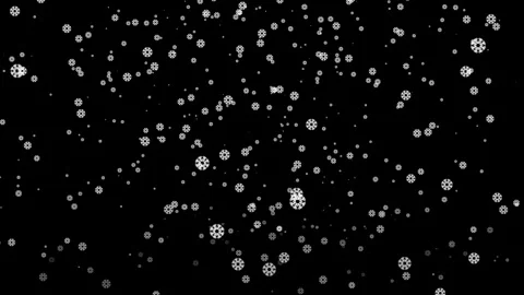 Falling Snowflakes Animation Loop on Black Background Stock Footage 339773603